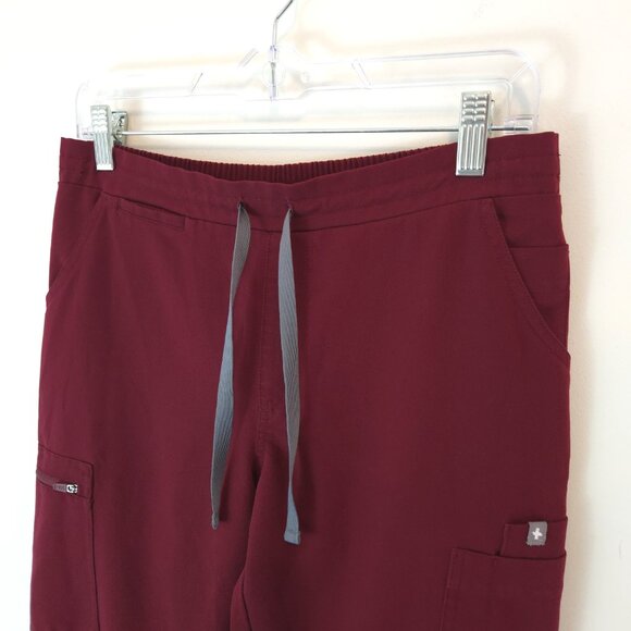 Figs Women's Yola Skinny Scrub Pants In Burgundy - Picture 2 of 16